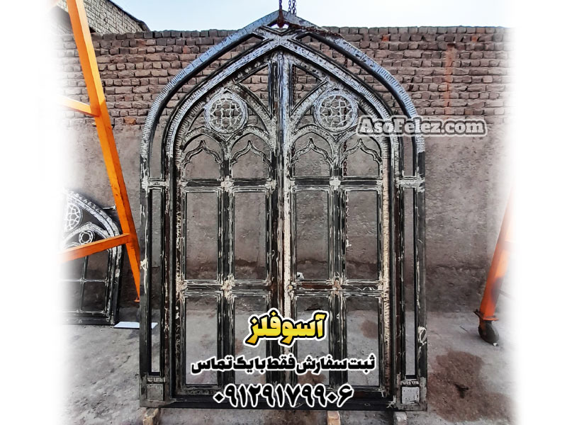 درب سنتی درب سنتی فلزی درب مسجدی آسوفلز درب گره دار گره چینی فلزی