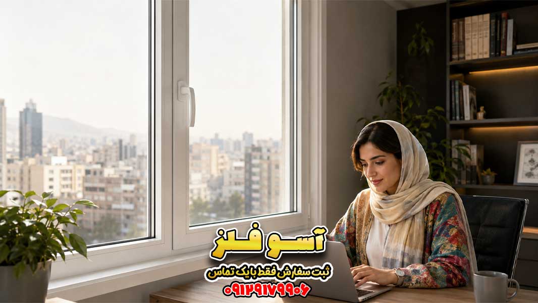 پنجره UPVC تکحالته برای دفتر کار