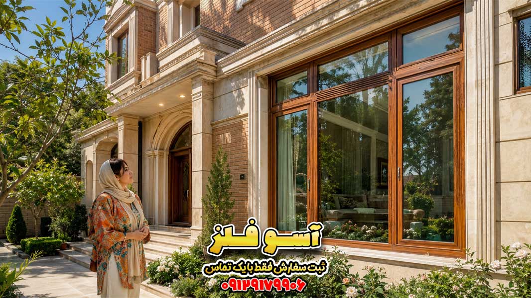 پنجره UPVC رنگی و طرح چوب آسوفلز