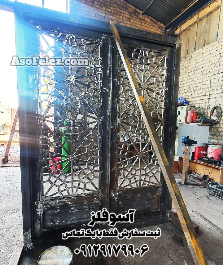 درب گره دار فلزی سنتی سه لنگه - تصویر 3